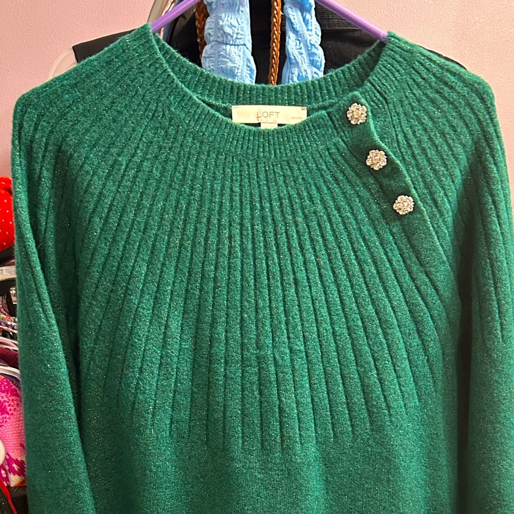 Loft Jeweled Sweater Dress with a slight glitter sparkle